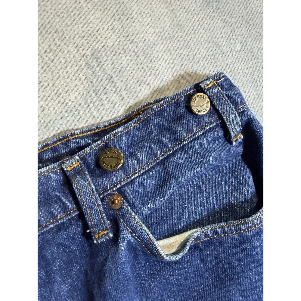 Vintage loggers Levi's Blue Cotton Denim Straight Jeans Men Suspender